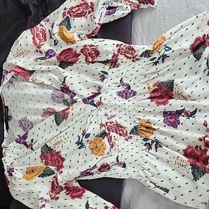 Floral Ruched Baby Doll Top